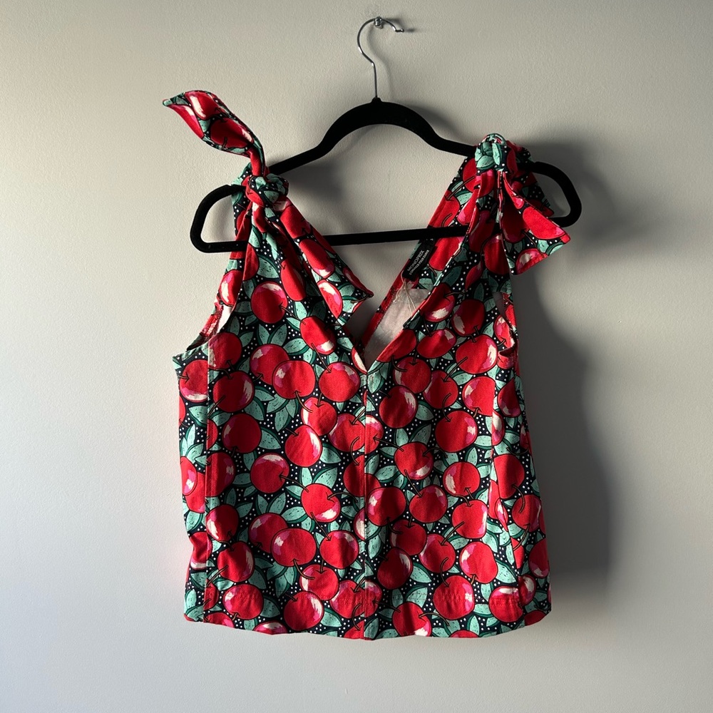 Monoprix cherry print sleeveless top